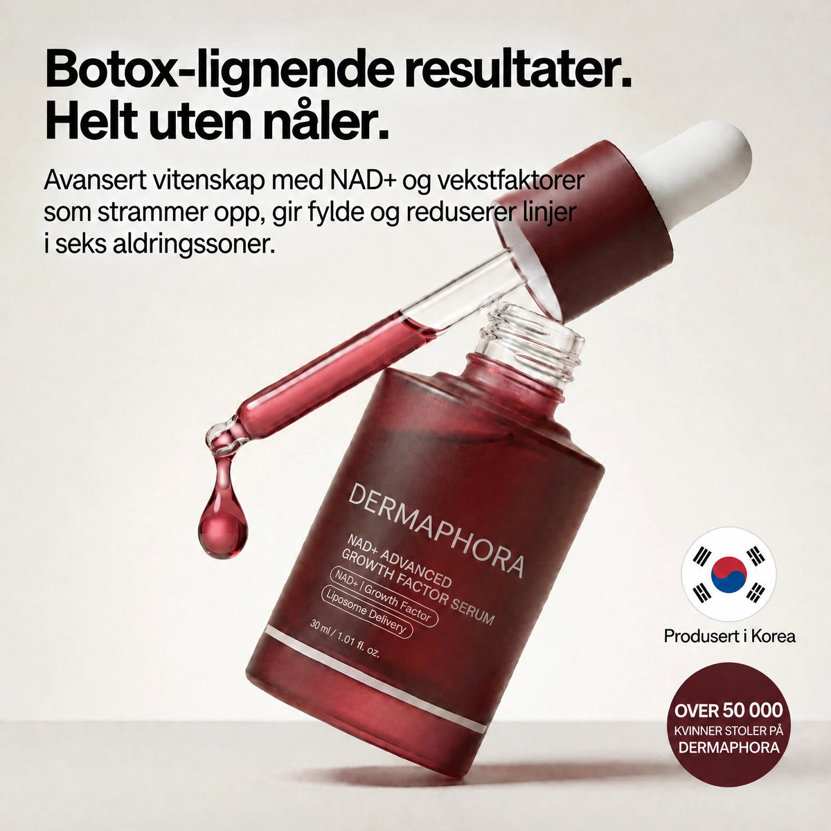 Koreansk NAD+ serum med avanserte vekstfaktorer