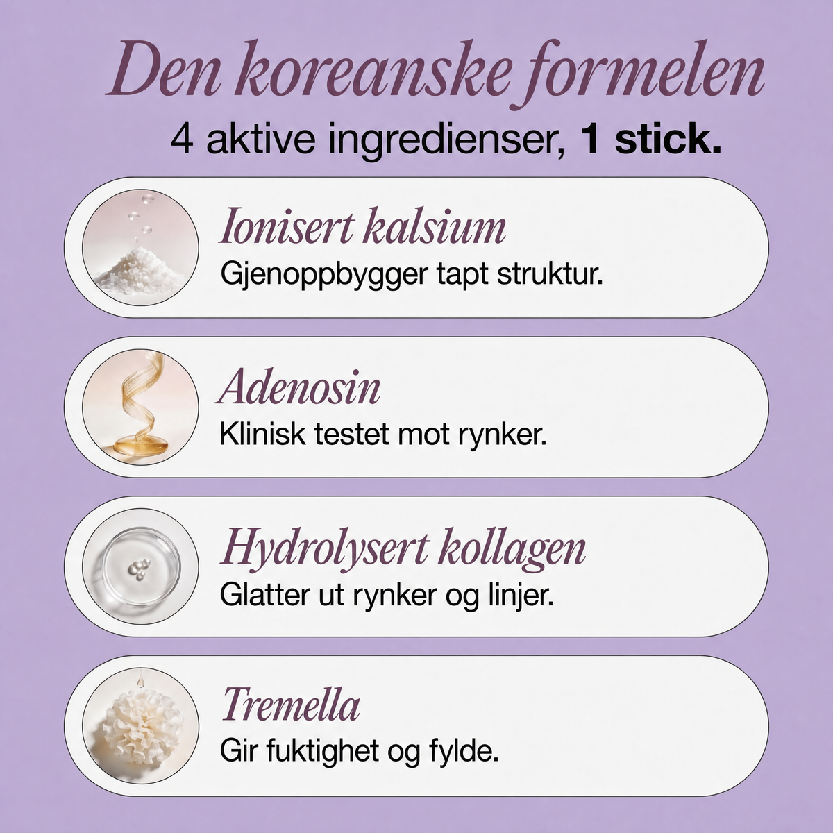 Anti-Age Stick med Kalsium & Kollagen